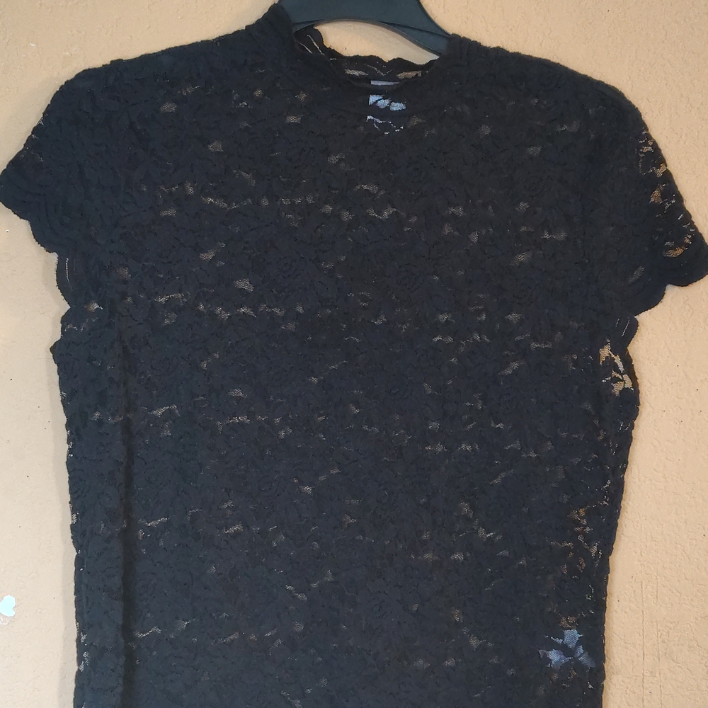 Black Fitted Embellished Short Sleeve T-Shirt